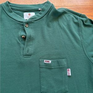 Tyndale FR Shirt Adult XL green Henley Flame Resistant Long Sleeve made in USA